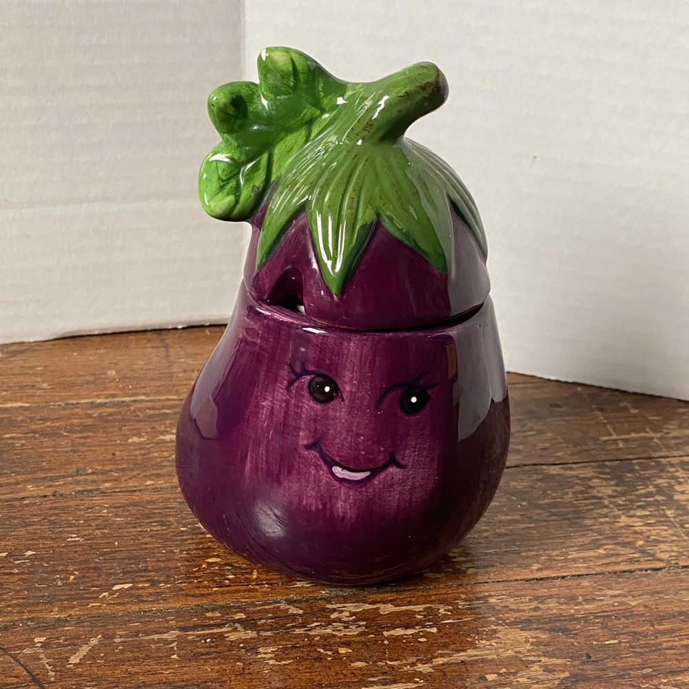 Purple Eggplant Ceramic Container